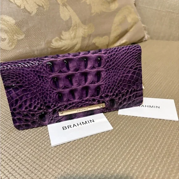Brahmin Ady Purple Melbourne Genuine Leather Wallet - Picture 2 of 7